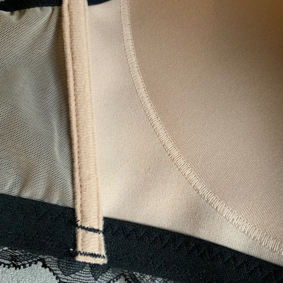 Natori $68 Muse Wireless Bralette 34DD Black Beige Lace Bra Full Fit Contour - Picture 13 of 16